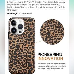 Cheetah Print Shockproof Silicone iPhone 14 Pro Case
